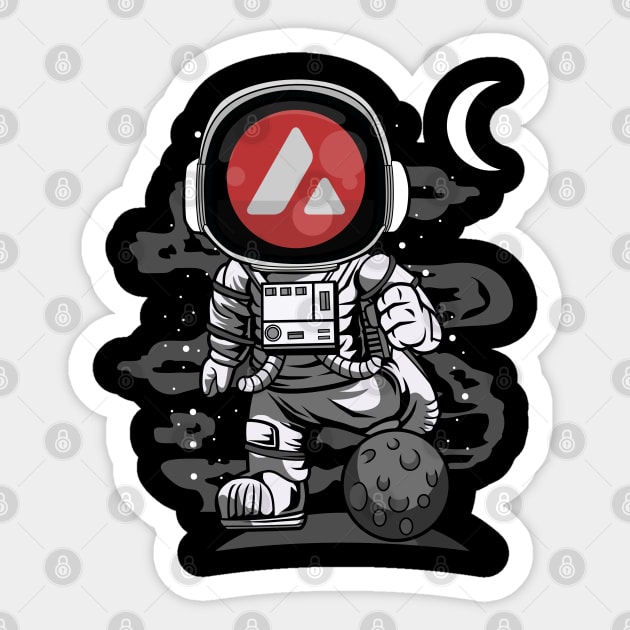 Astronaut Avalanche AVAX Coin To The Moon Crypto Token Cryptocurrency Wallet Birthday Gift For Men Women Kids Sticker by Thingking About